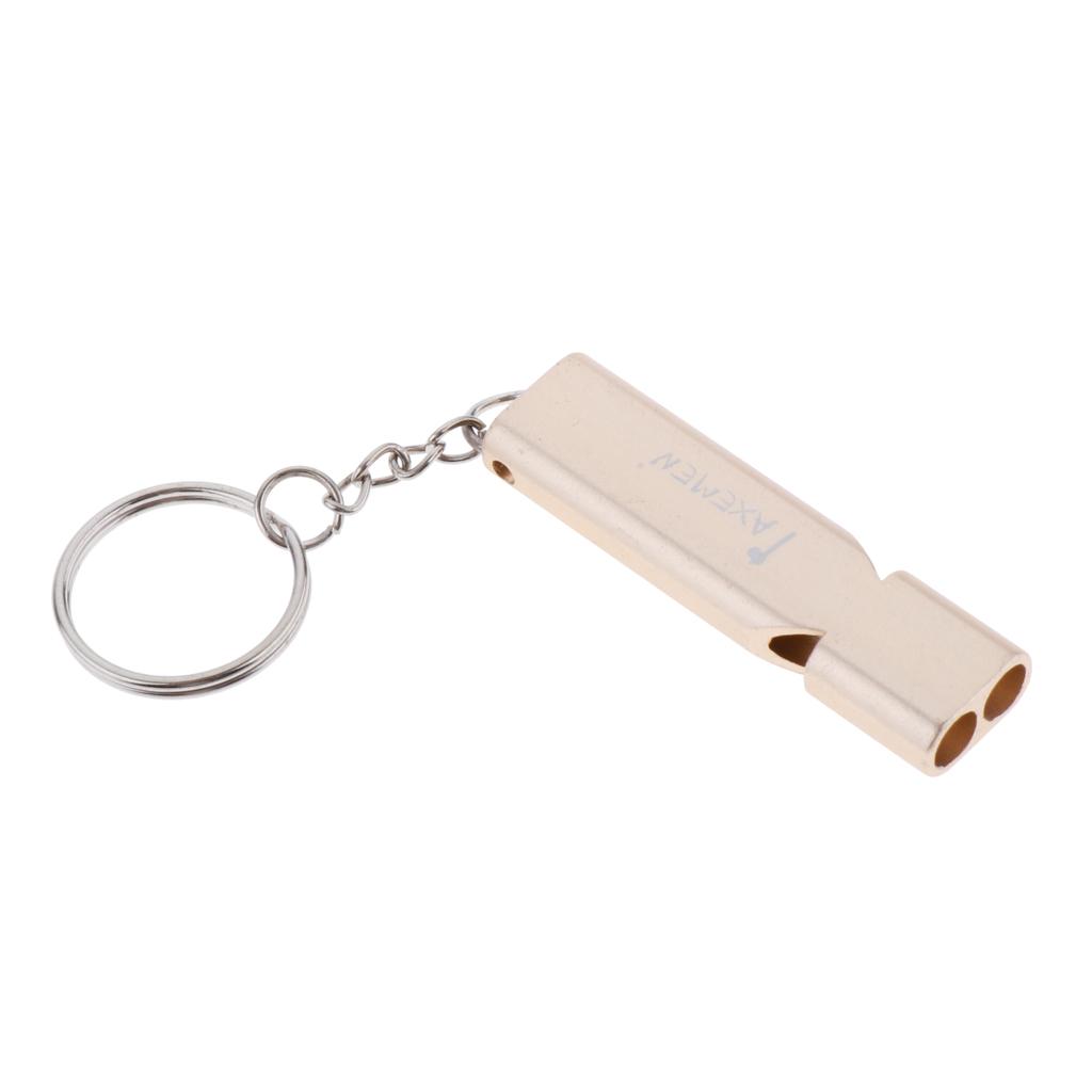 Outdoor Emergency Whistles High Pitch Double Tubes Survival Whistle Keychain