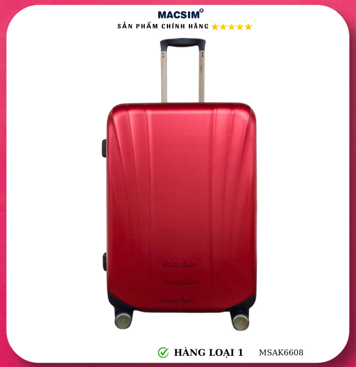 Vali cao cấp Macsim Aksen hàng loại 1 MSAK6608 cỡ 24inch ( màu đỏ)