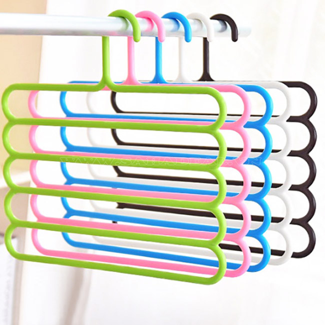 Combo 3 móc treo quần áo 5 tầng bo kín đầu tiện dụng