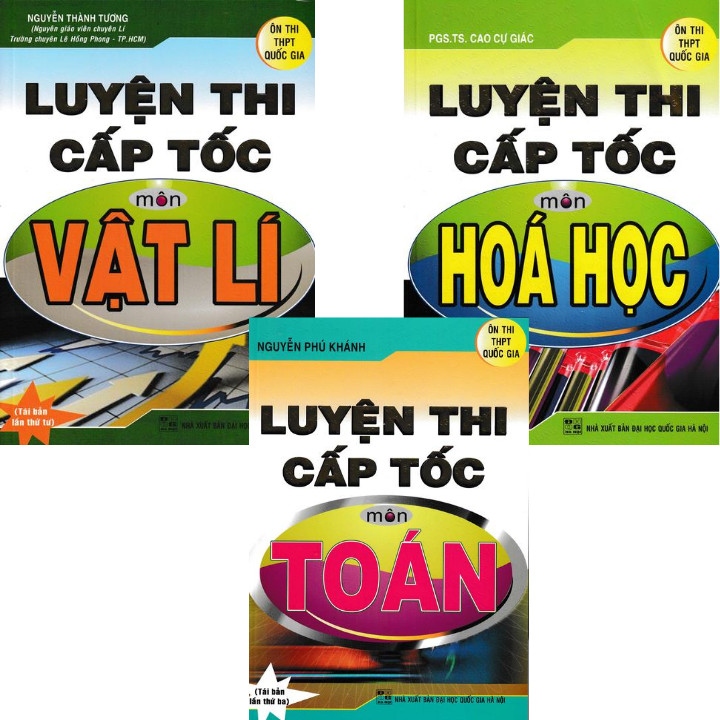 Combo Luyện Thi Cấp Tốc Môn Toán - Vật Lí - Hóa Học