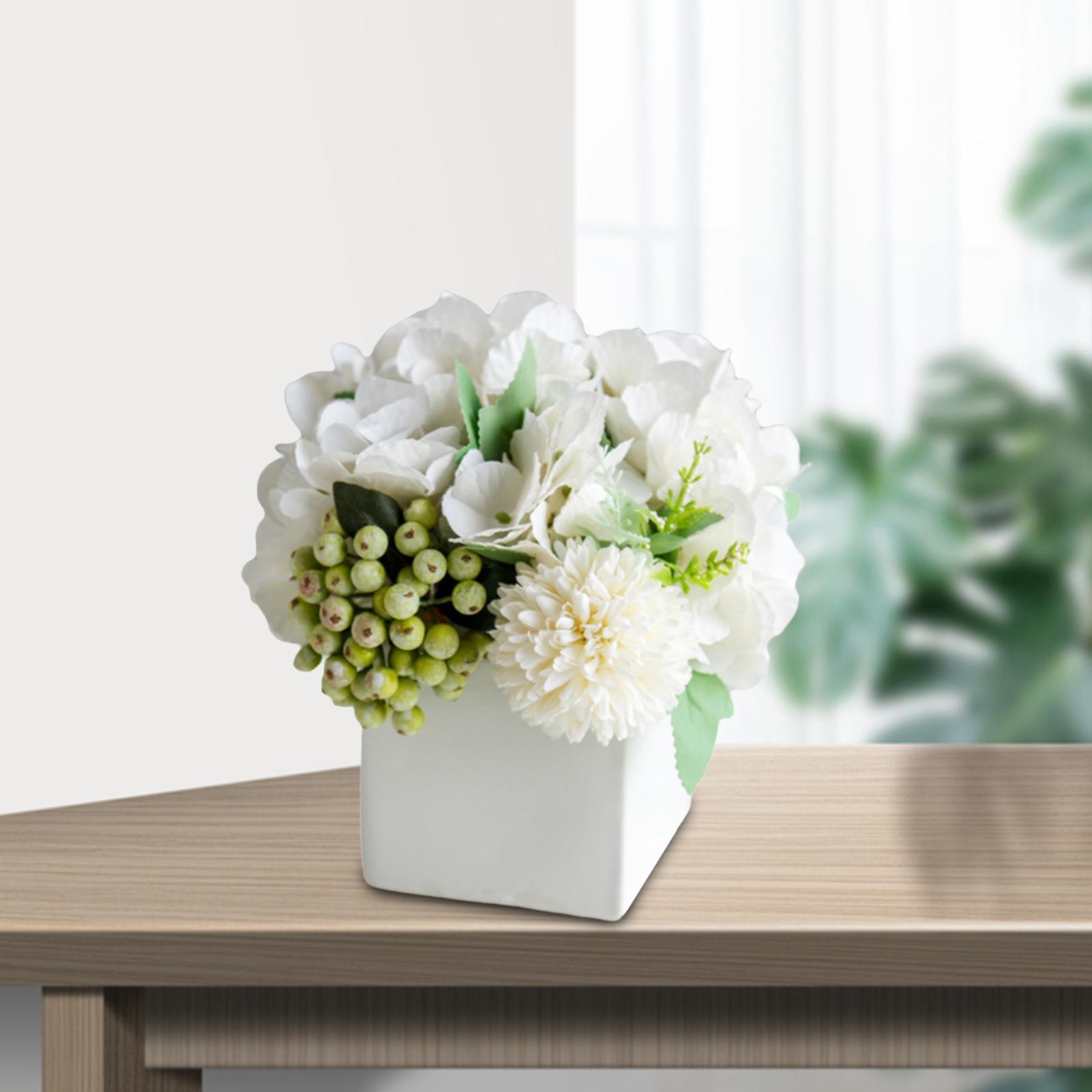 2Pcs Artificial Silk Flowers Hydrangea for Home Garden Wedding Decoration