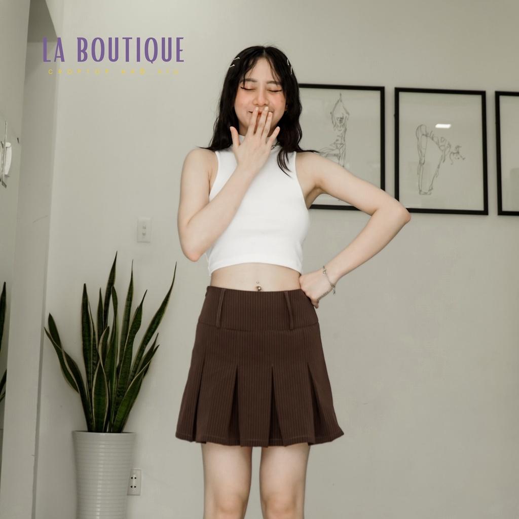 Áo cổ lọ sát nách khoét sâu thun Borip 4 chiều cao cấp La Boutique