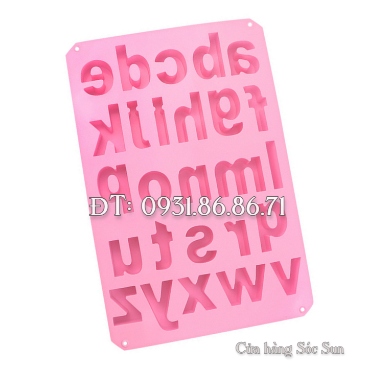 Khuôn silicon 26 chữ cái in hoa, in thường - Mã số 1185