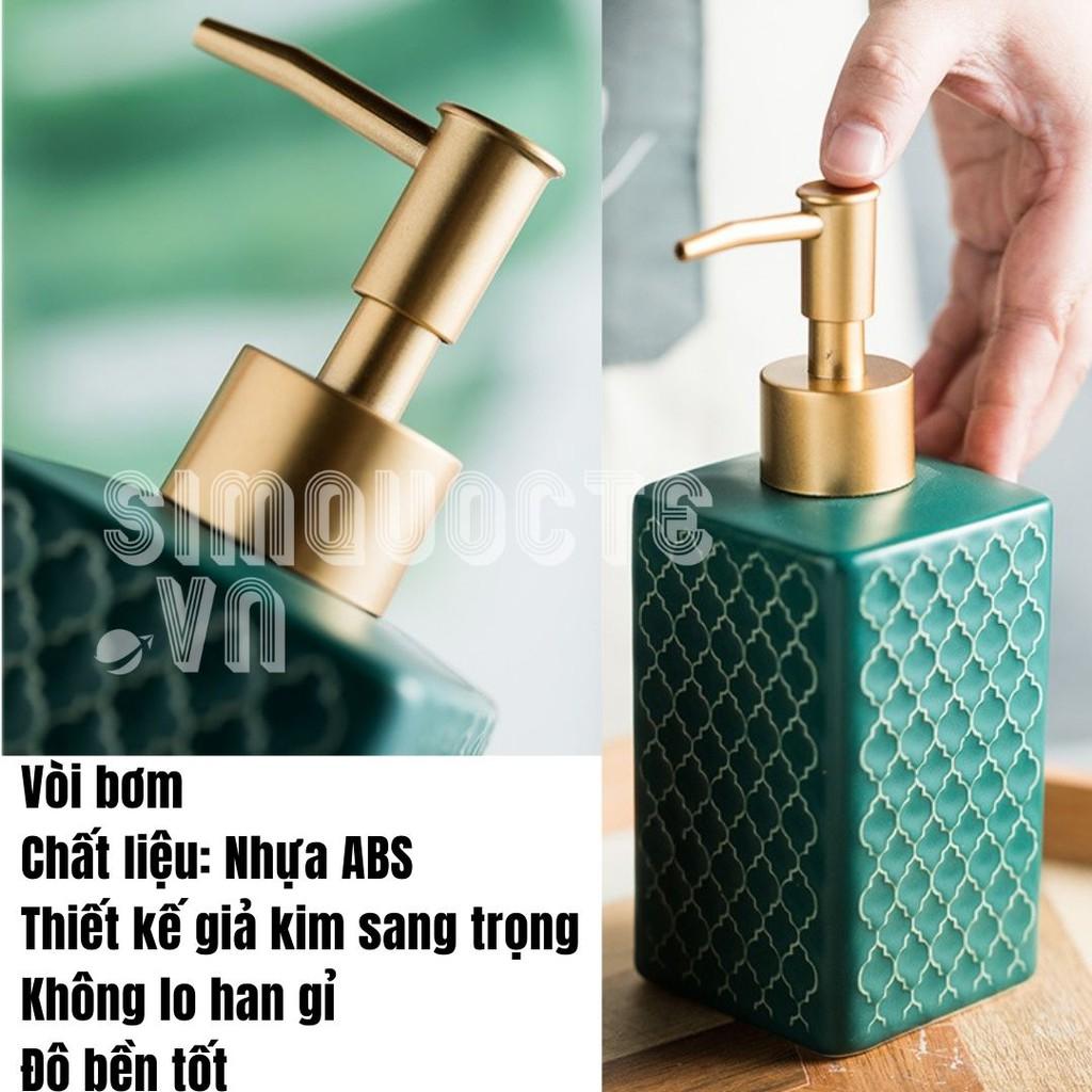 Bình sứ đựng sữa tắm, dầu gội, nước rửa tay hoạ tiết cổ điển sang trọng