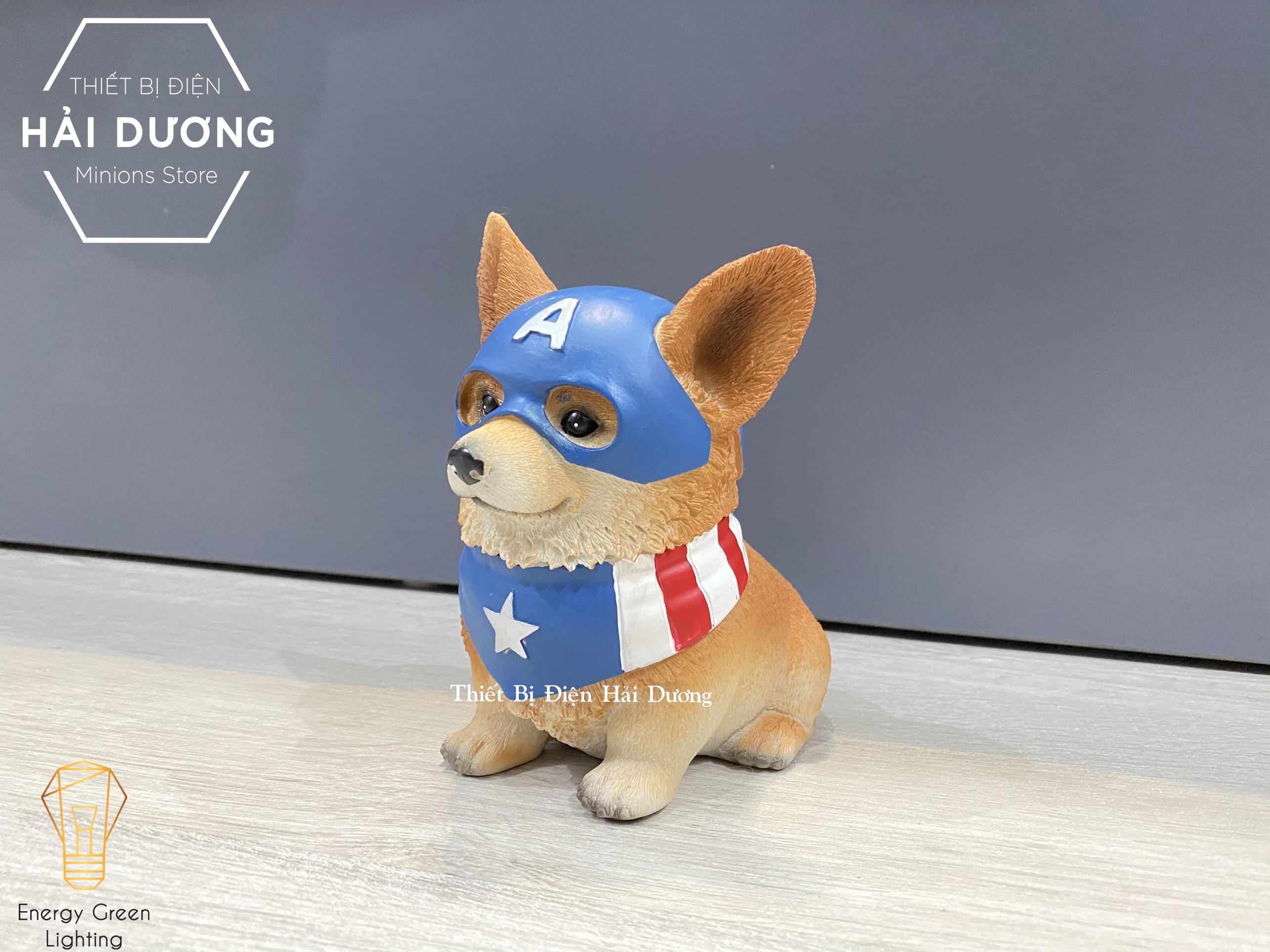 Bộ Tượng Cún Siêu Anh Hùng Đút Tiền Tiết Kiệm Dễ Thương - Corgi Và Những Người Bạn - Quà Tặng Decor Căn Phòng Ý Nghĩa