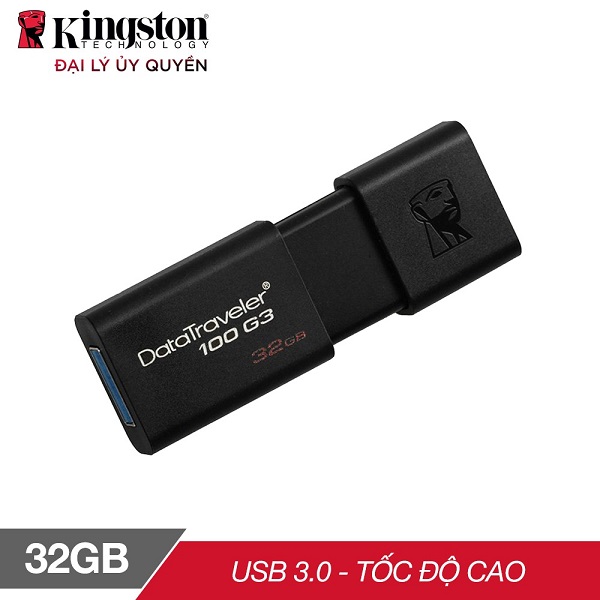 USB Kingston DT100G3 32GB USB 3.0 - Hàng Chính Hãng + Tặng đèn Led