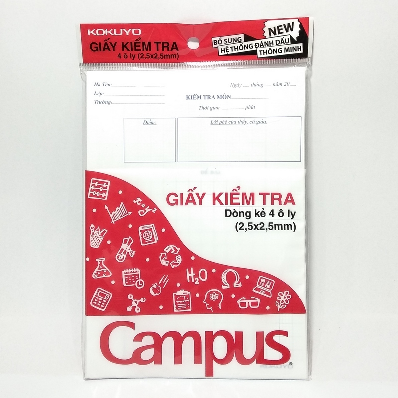 Giấy Kiểm Tra Cấp 1, 4 Ô Ly