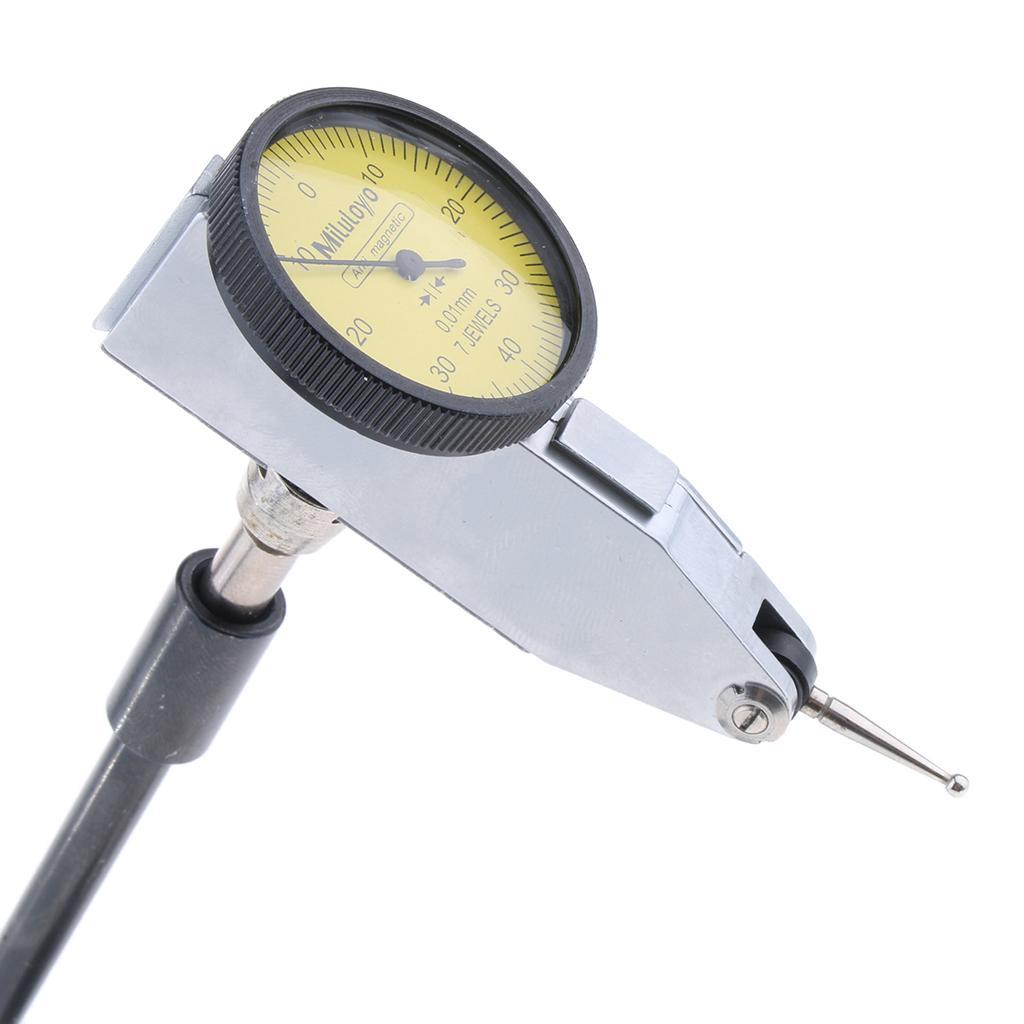 2x Adjustable Base Stand Holder with Dial Test Indicator Gauge 0.01mm/0.0005 Inch