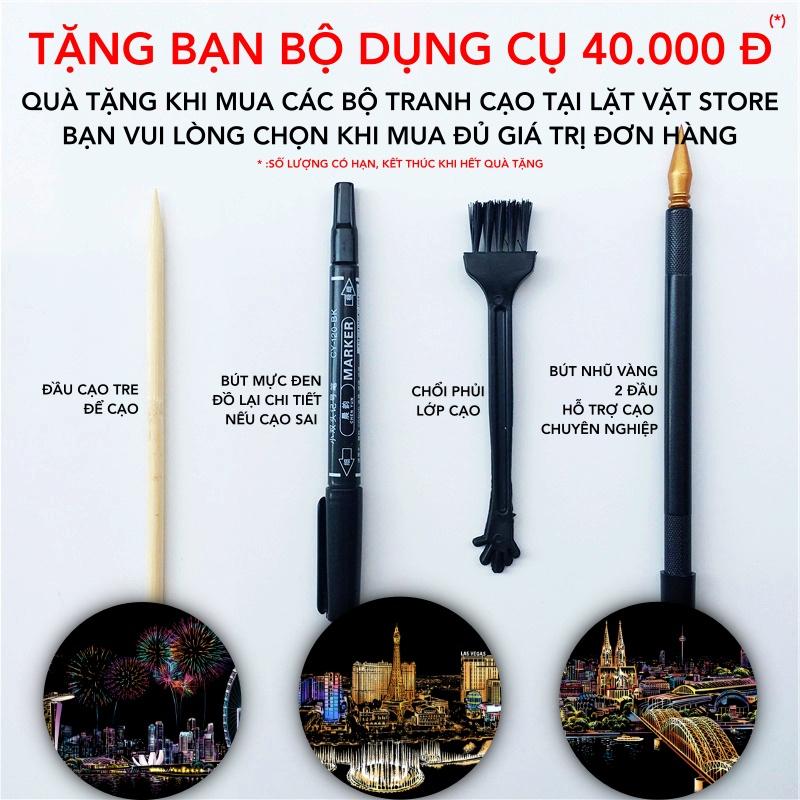 Tranh cạo khổ A3 - Color Night Scene Scratch III, tranh treo tường, trang trí đơn giản, quà tặng, decor nhà.