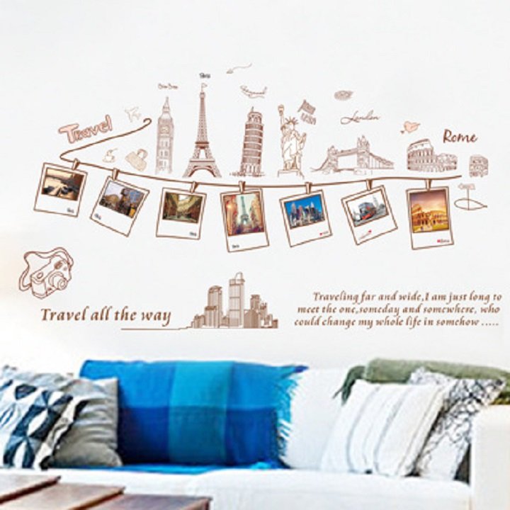 Decal dán tường du lịch thế giới độc đáo