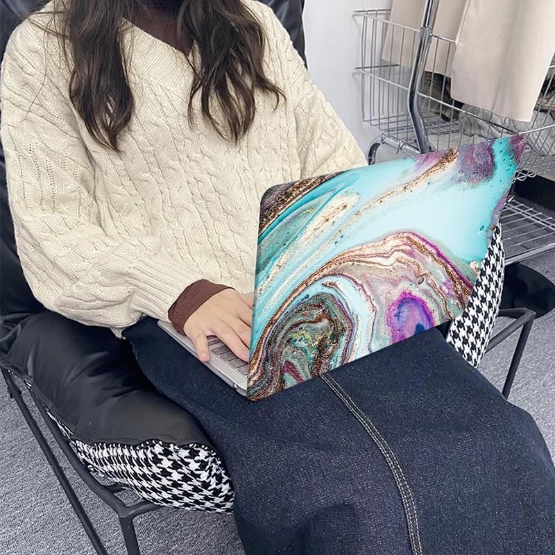 Ốp Điện Thoại 4 Trong 1 Họa Tiết Tương Phản Cho MacBook Air 13.6 A2681 Pro A2338 M1 2020 Air Pro 13.3 14 16 inch A2337 A2289