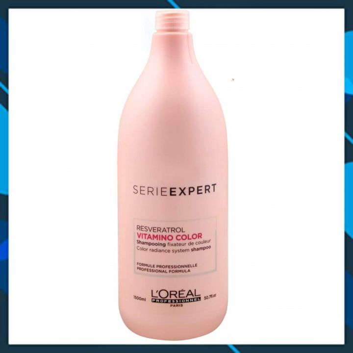 Dầu gội giữ màu tóc nhuộm L'oreal Serie Expert Vitamino color radiance shampoo 1500ml - Kèm vòi
