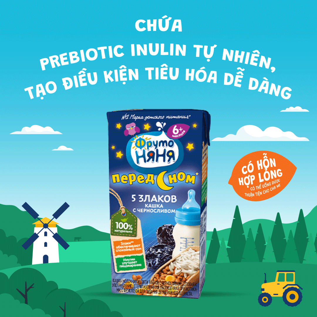 Sữa đêm ngũ cốc vị mận đen Fruto Nyanya 200ml