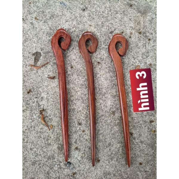 Cây châm cài tóc 3 mẫu bằng gỗ cẩm lai