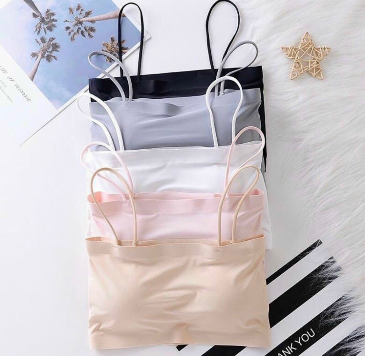 Áo Bra Đúc Su Trơn Hai Dây Mềm Mịn - Dưới 60kg