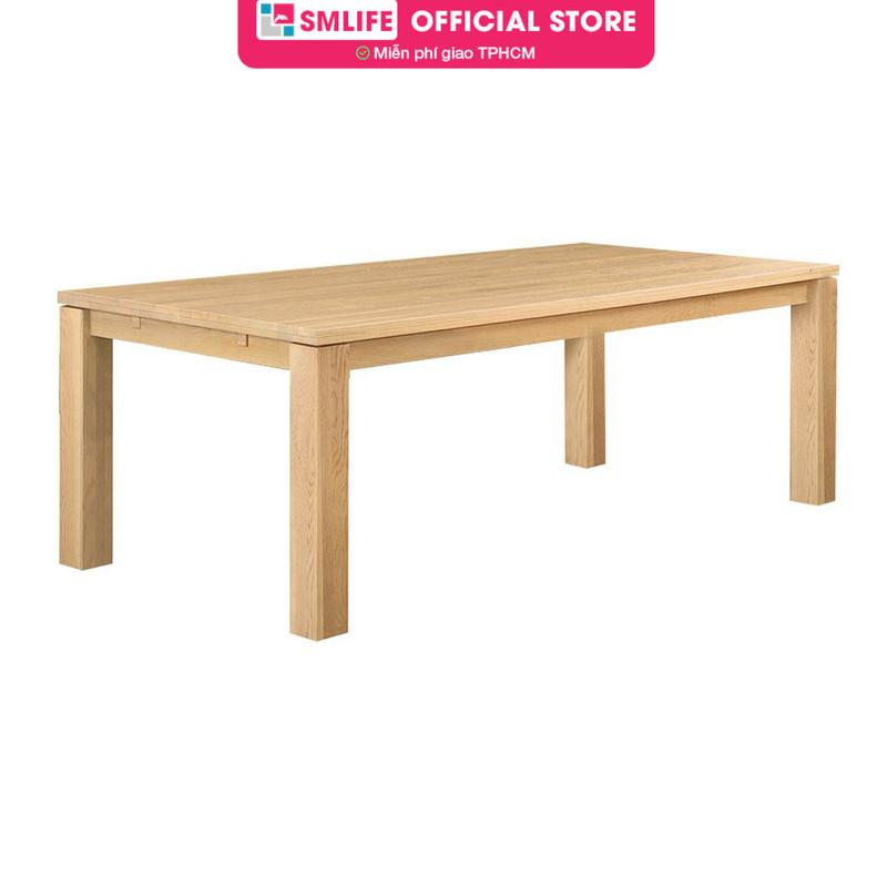 Bàn ăn cao cấp gỗ vân verneer sồi SMLIFE Duncan | D152,2 x R99,1 x C74,9cm | gỗ Cao Su và Veneer Sồi