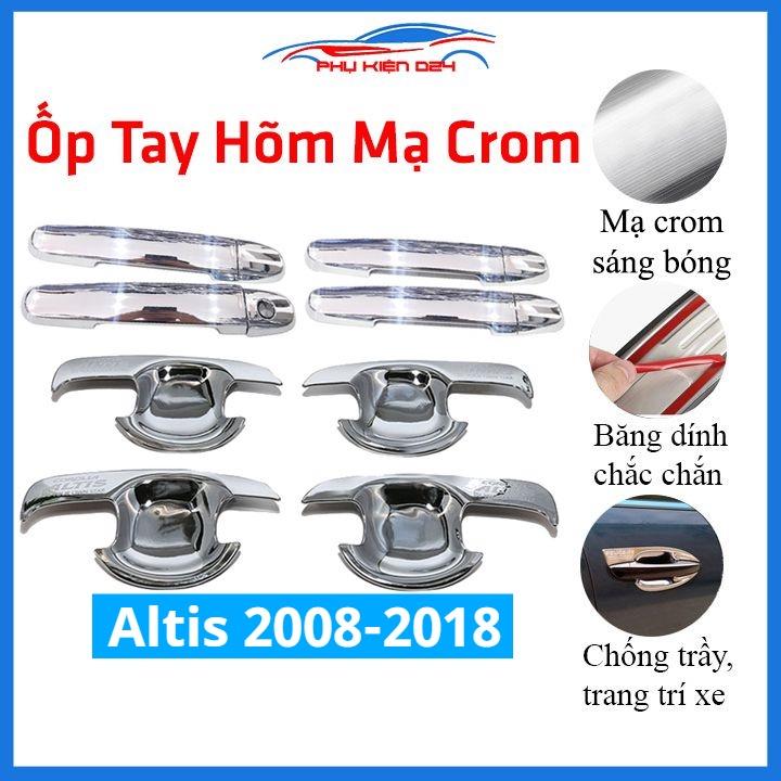 Ốp tay nắm hõm cửa mạ crom Altis 2008-2013, 2014-2018 sáng bóng chống trầy bảo vệ cửa xe ô tô