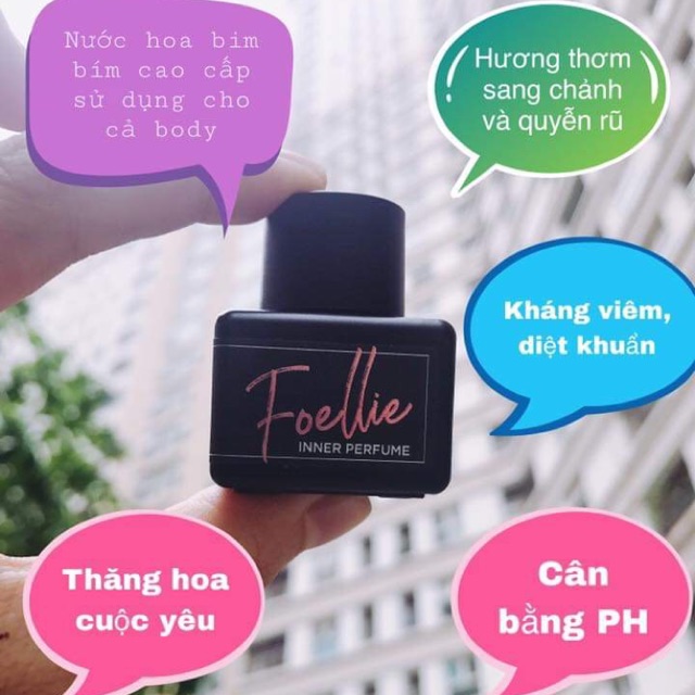 Nước hoa vùng kín Foellie Eau De Innerb Perfume Hàn Quốc 5ml + Tặng kèm 1 mặt nạ sủi bọt Su:m 37 Đen 