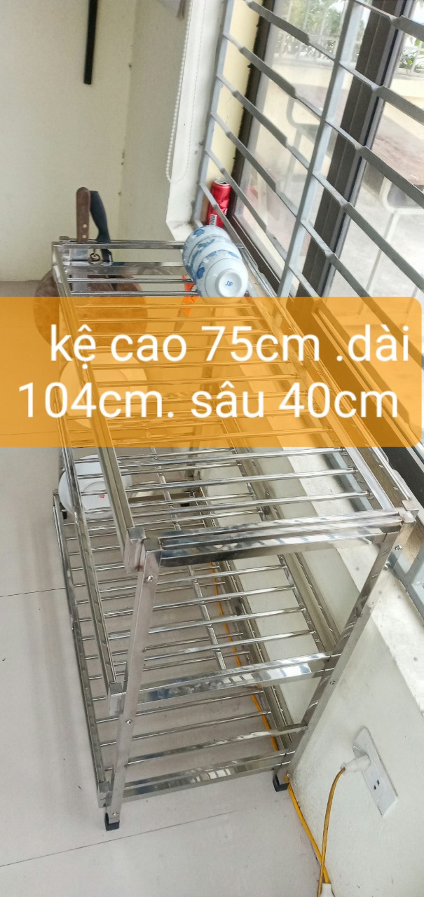 Kệ để đồ nhà bếp inox 3 tầng c75 d104 ,s40