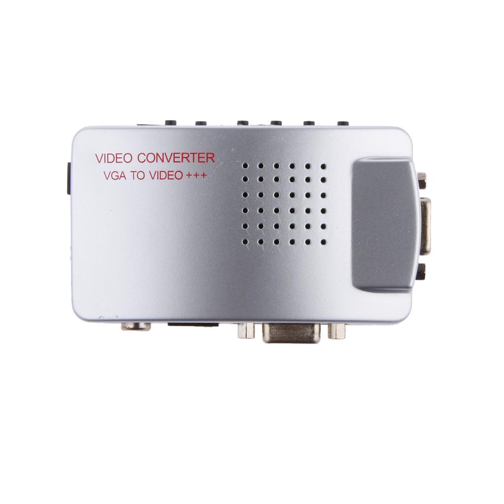 Computer VGA to TV AV Composite Converter Adapter S-Video Box for PC Laptop Mac