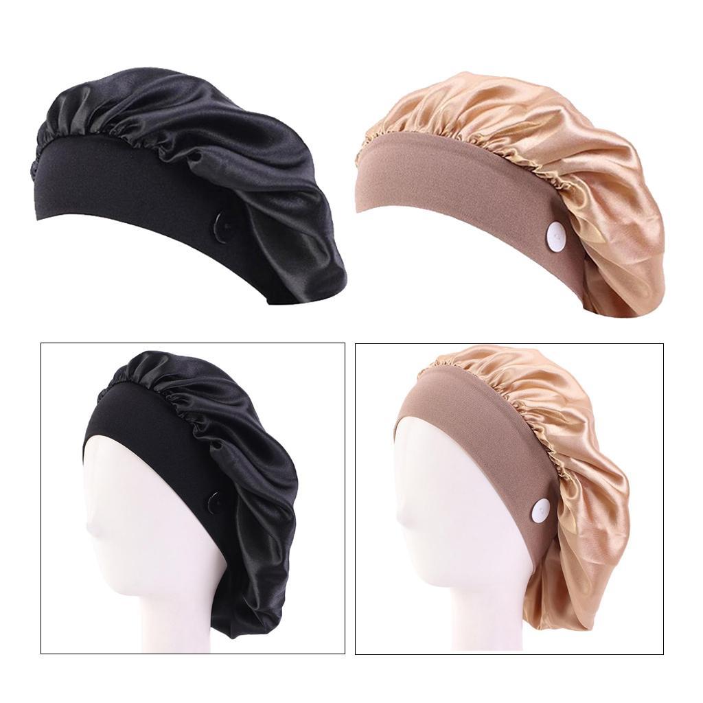 2pcs Women Satin Silk Scrub Cap Beanie Dust Cap