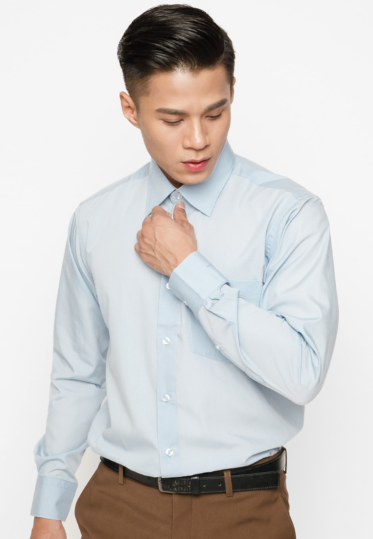 Áo Sơ Mi Dài Tay Màu TC Regular Fit 325 Vĩnh Tiến - VM5-G520