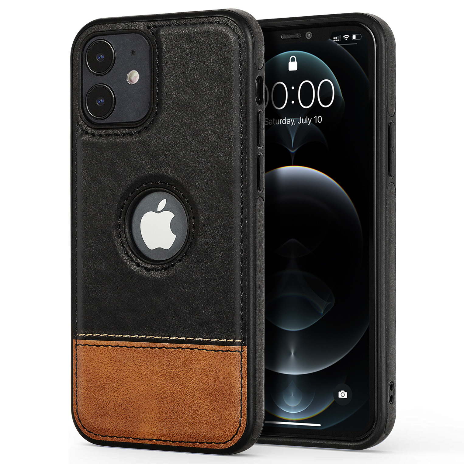 Ốp Lưng Da Phong Cách Mới Dành Cho Iphone 11 12 13 14 11 Pro 11 Pro Max 12 Pro 12 Pro Max 13 Pro 13 Pro Max 14 Plus 14 Pro 14 Pro Max - Hàng Chính Hãng - Đen - Iphone 12