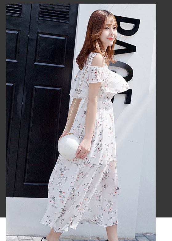 Hình ảnh Đầm xòe voan hoa nhí sáng màu, maxi dáng bèo xinh xắn, dễ mặc | MX016