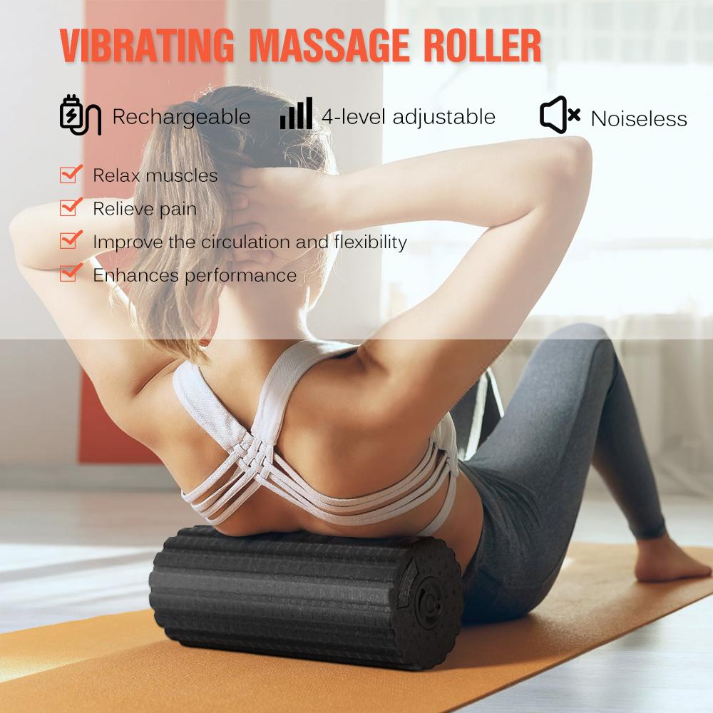 Con Lăn Massage Phục Hồi Cơ Foam Roller 4 Tốc Độ Hỗ Trợ Tập Gym | Yoga