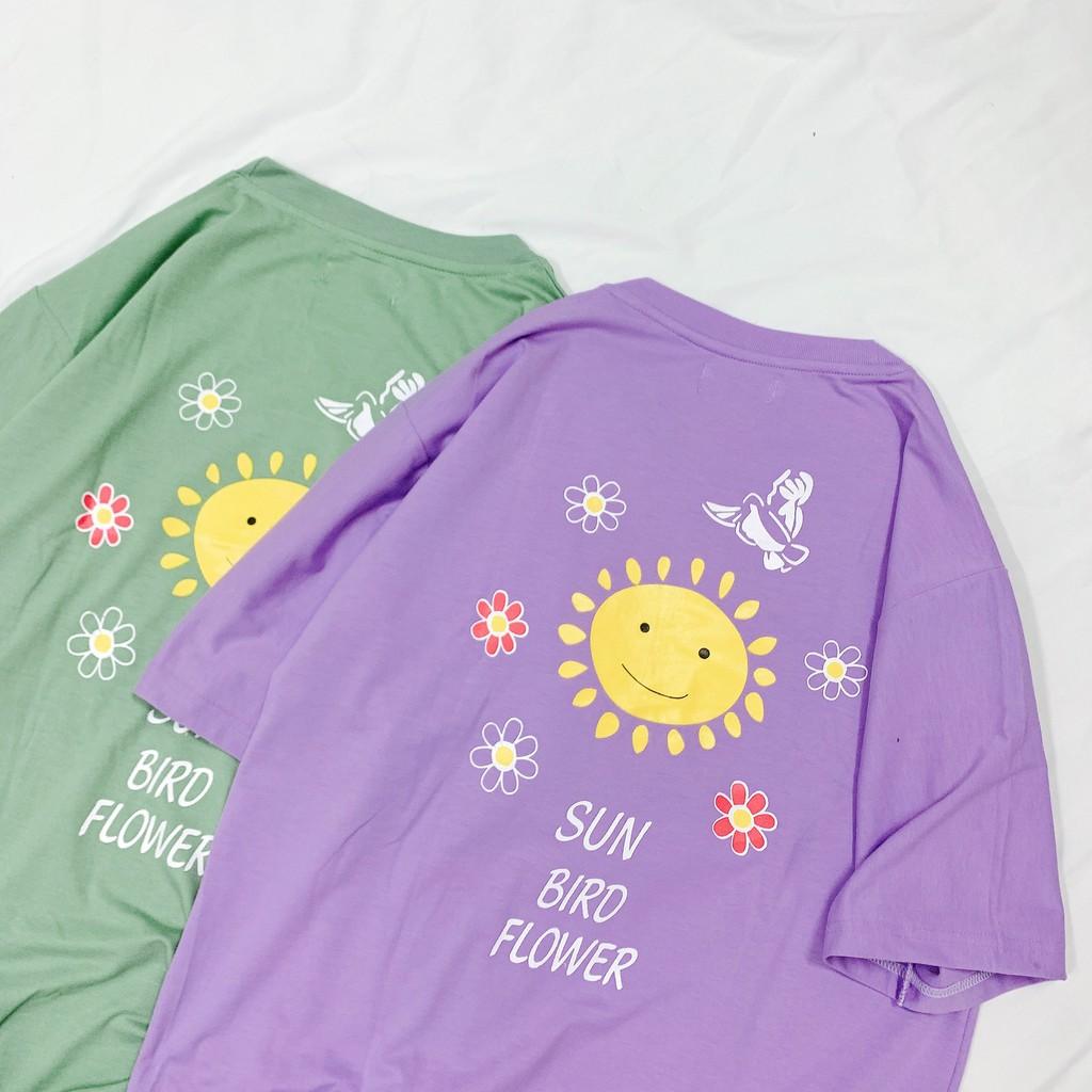 Áo Thun Tay Lỡ Unisex Form Rộng LUCKY FLOWERS