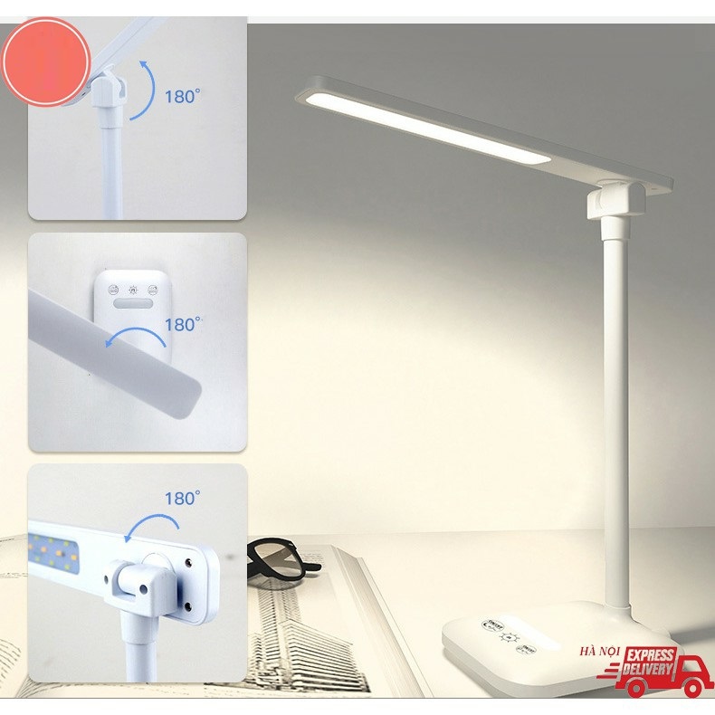 Đèn học chống cận thị tích điện (sạc pin), ánh sáng LED 3 màu, 3 cấp ánh sáng