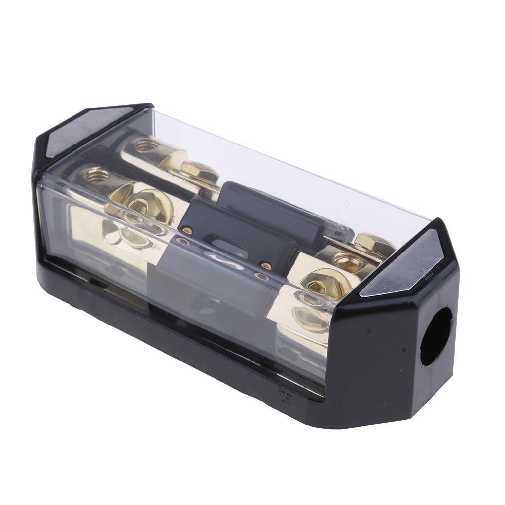 Universal 100A 2 Way Car Speaker Fuse Block Distribution Holder Gold Plate
