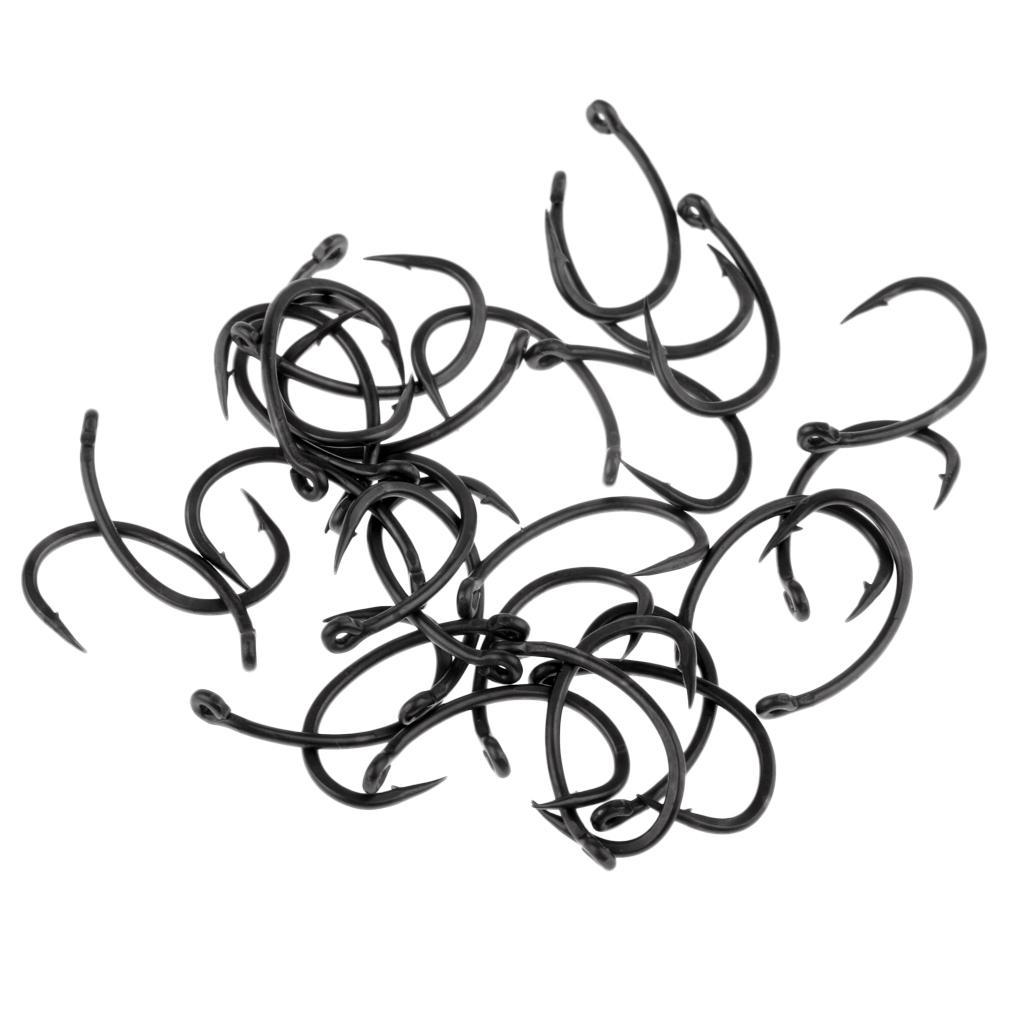 60Pcs High Carbon Steel Fishing Hooks Barbed Hooks Circle Hooks