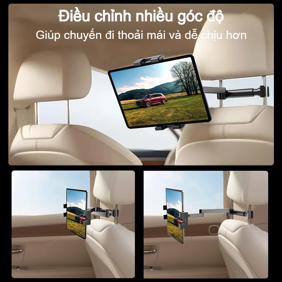Giá đỡ điện thoại và máy tính bảng cho ghế sau ô tô Choetech H090 kéo giãn linh hoạt - Hàng chính hãng