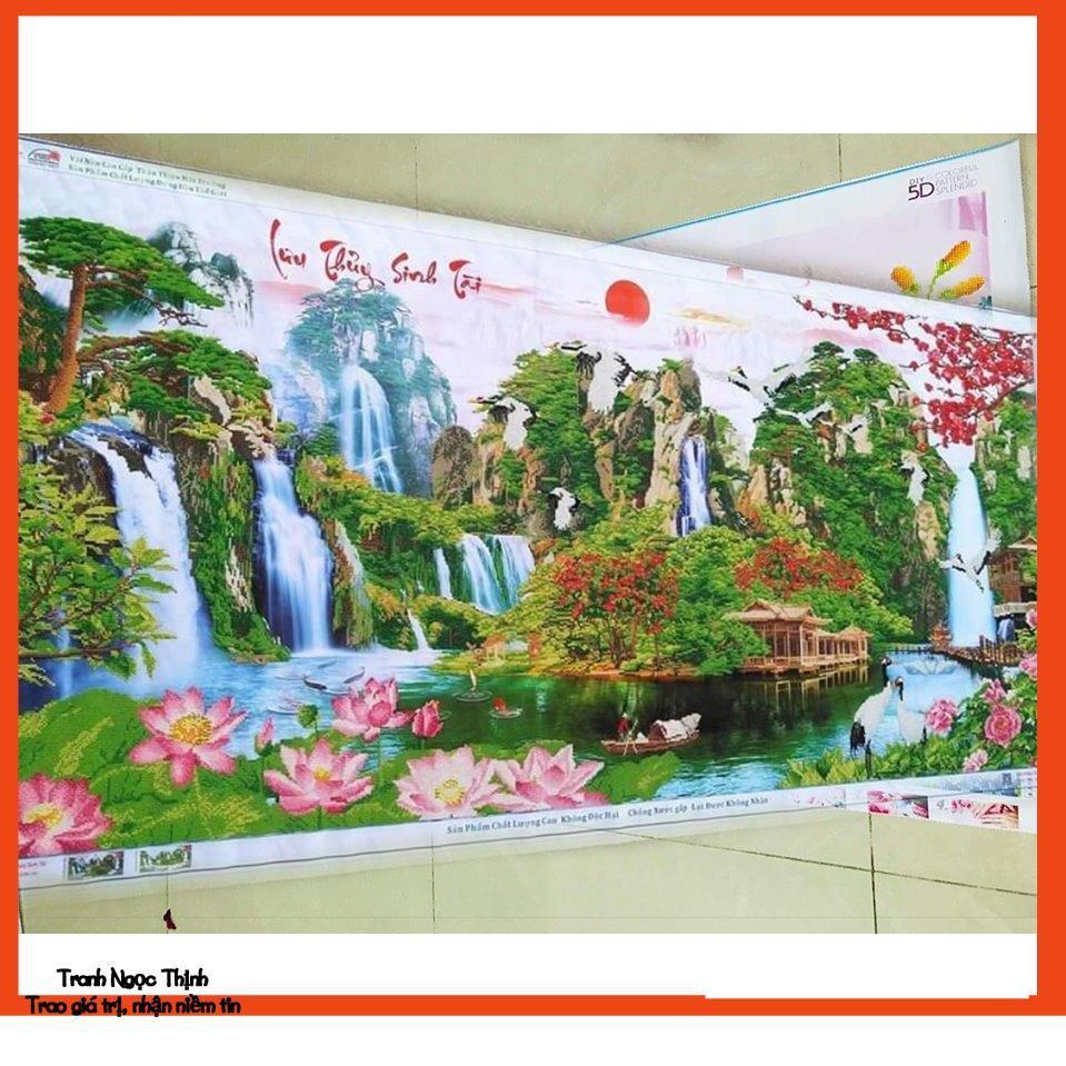 FreeShip 250k Toàn Quốc-Tranh đính đá cao cấp Phong Cảnh Y8233 120x60Cm