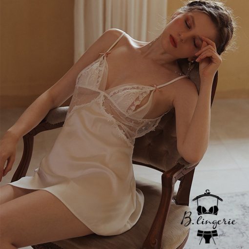 Đầm Ngủ Phi Lụa Satin Quyến Rũ - B.Lingerie