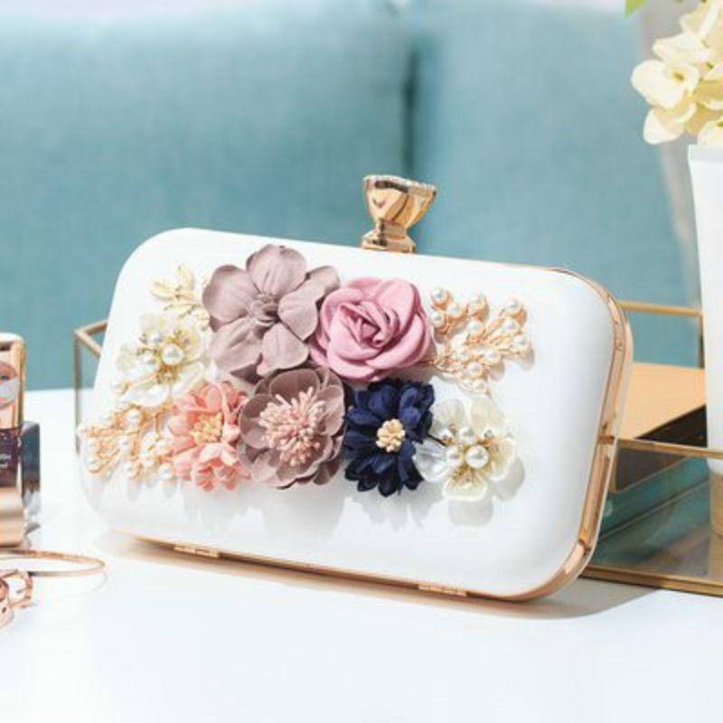 Clutch hoa 5D cao cấp khóa kim cương