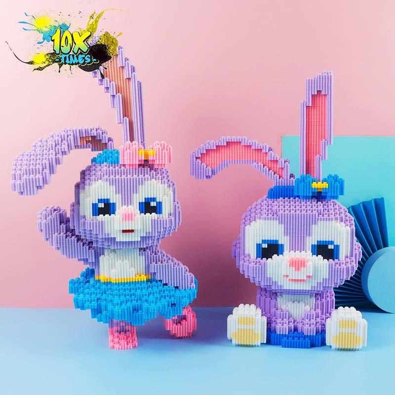 Đồ chơi lego 3d Thỏ tím stella lou múa bale dễ thương cute quà tặng sinh nhật bạn gái, đồ decor