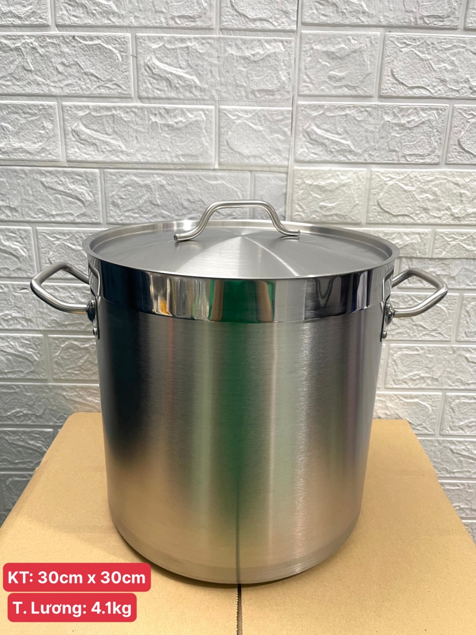 Nồi Inox 2 Quai Cao Cấp 3 Đáy _ Dung Tích: 20Lít _