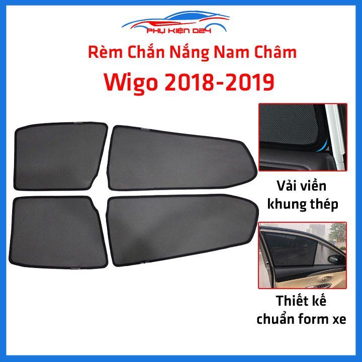 Bộ 4 rèm chắn nắng nam châm Wigo 2018-2019 khung cố định chống tia UV