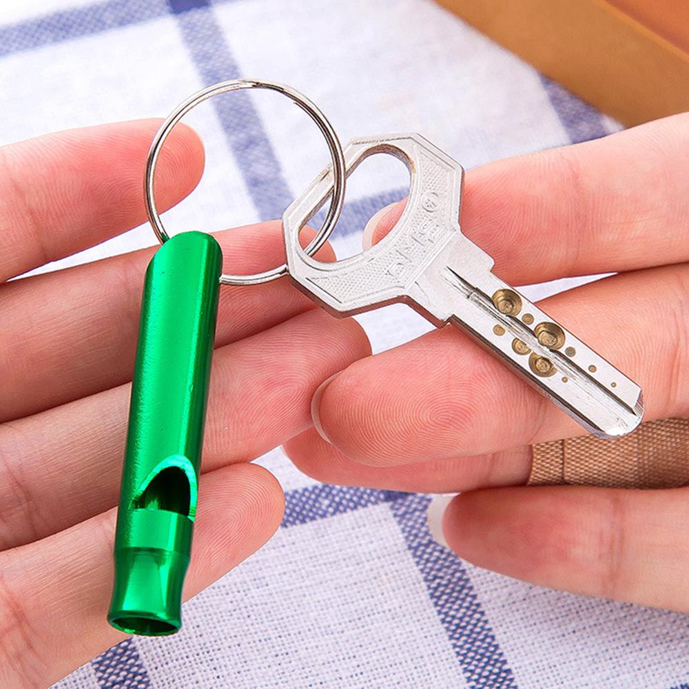 1-2 Chiếc Còi Ngoài Trời Kim Loại Đa Năng Mặt Dây Chuyền Móc Khóa Móc Khóa Cứu Sinh Đi Cắm Trại Khẩn Cấp Mini Đội Dụng Cụ Color: 2pcs red