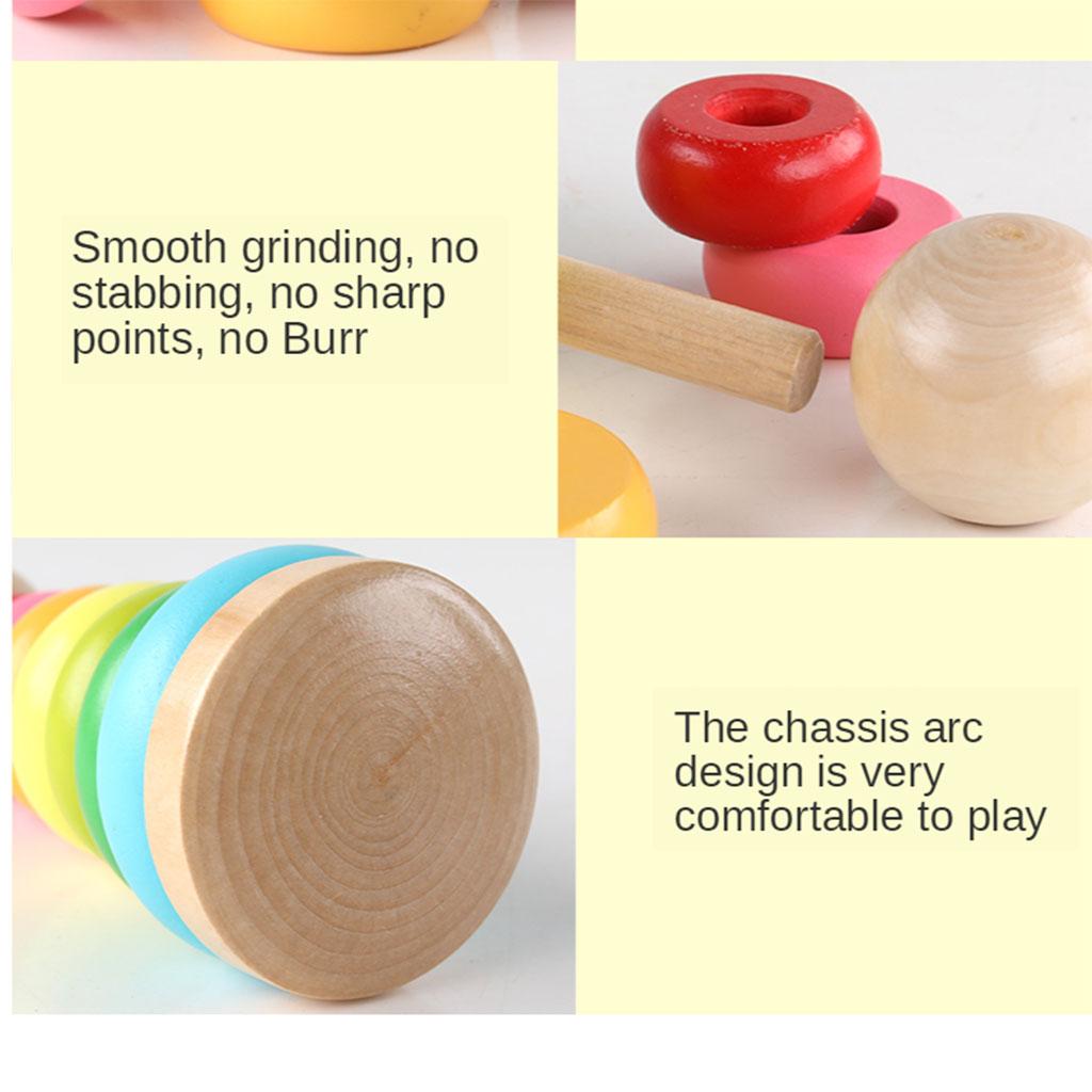 Rainbow Tower Ring Colored Kids Stacking Game Stacking Rings for Baby Boys