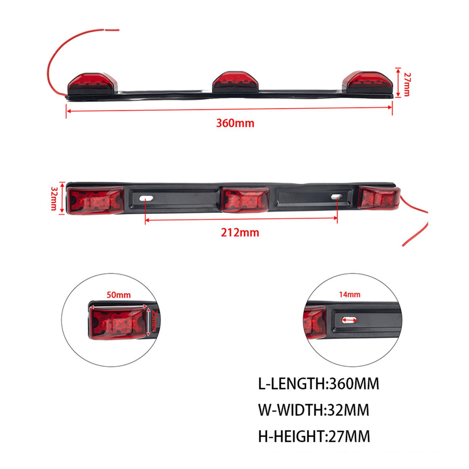 14inch Red Bright Led ID Bar Clearance Light for Rear and Side of Truck RV