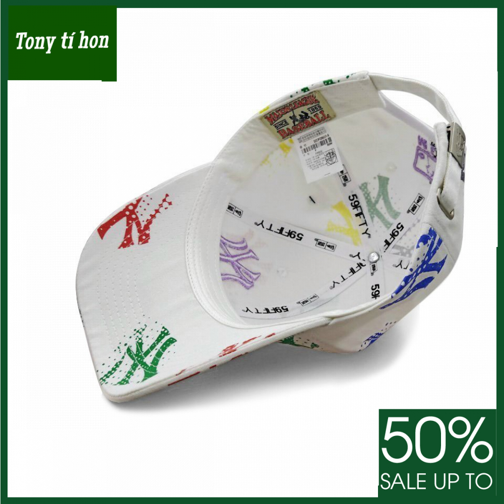 Tony tí hon - Mũ/nón kết lưỡi trai NY thêu bên thời trang nam nữ cao cấp - màu trắng dễ thương / màu đen cá tính
