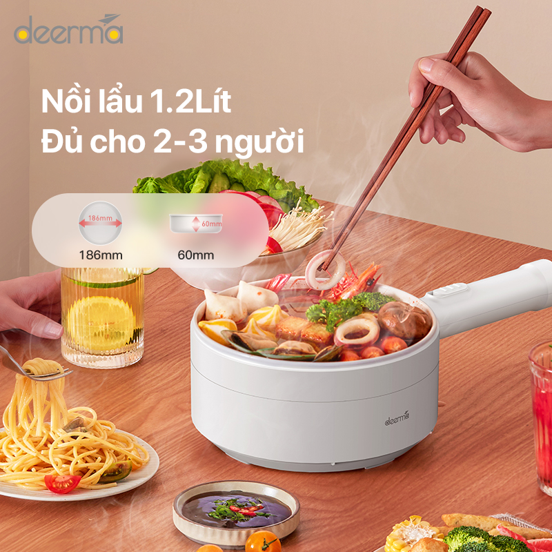 Nồi Lẩu Điện Mini Đa Năng Deerma DG15 - Hàng Nhập Khẩu