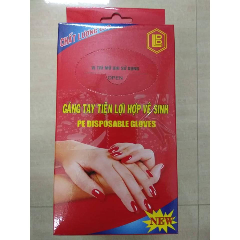 Găng tay nilon sử dụng 1 lần 1 hộp 100 cái