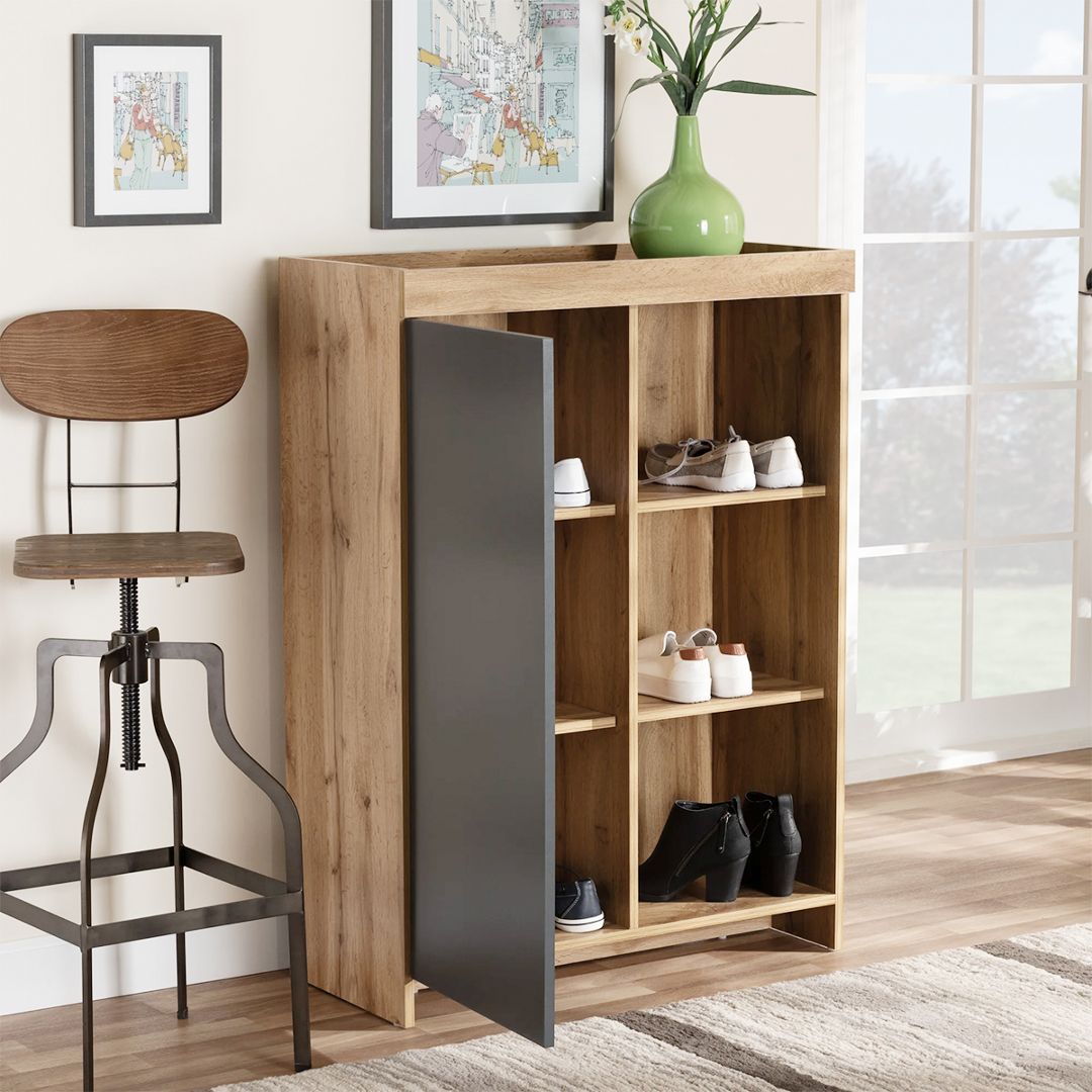 Kệ để giầy gỗ hiện đại SMLIFE Ruapuke | Gỗ MDF dày 17mm chống ẩm | D70xR35xC100cm
