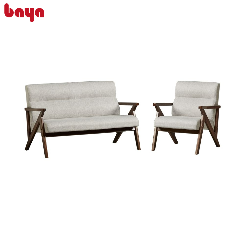 Sofa Phòng Khách BAYA DELLA Khung Gỗ Chắc Chắn, Đệm Ngồi Êm Ái Bọc Polyester Với Gam Màu Xám Nhạt Đẹp Sang Trọng, Thanh Lịch 5333