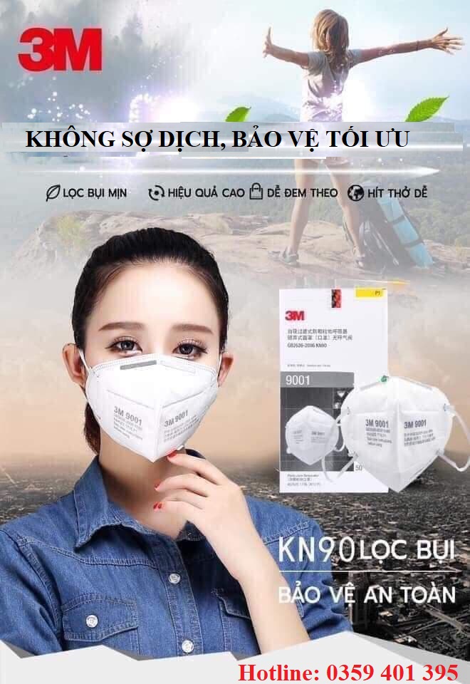 Set 10 chiếc khẩu trang 3M 9001 lọc bụi mịn, cản bụi, kháng khuẩn tối ưu