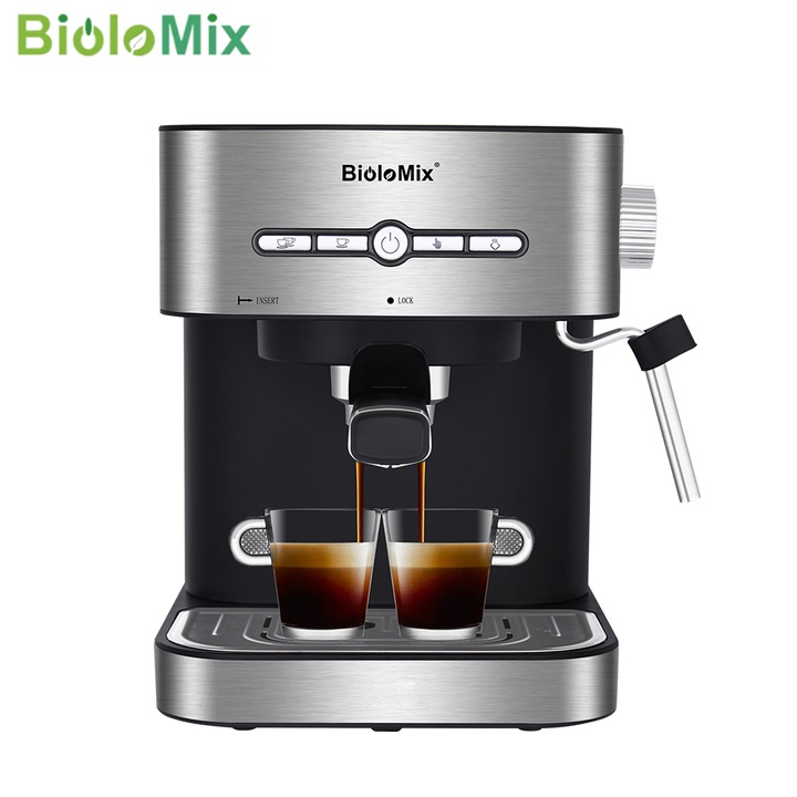 Máy pha cà phê Espresso nhãn hiệu BioloMix CM6866 công suất 1050(W) với thiết lập hệ thống tạo bọt sữa - HÀNG NHẬP KHẨU